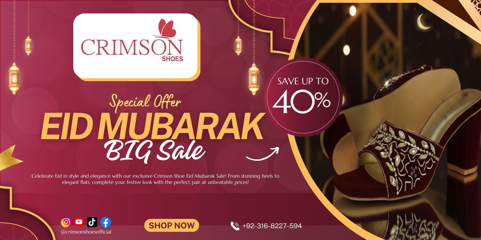 Blue and White Modern Shoes Discount Banner Horizontal (1)